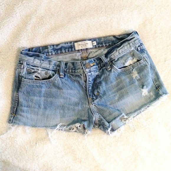 Abercrombie & Fitch Pants - Abercrombie Light Wash Distressed Cutoff Shorts